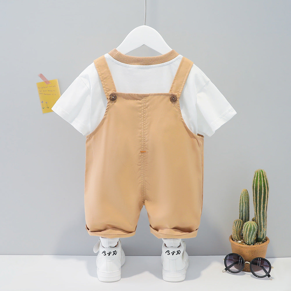 Baby Summer Cartoon Dungarees – Short Sleeve Overalls - Baby Clothing