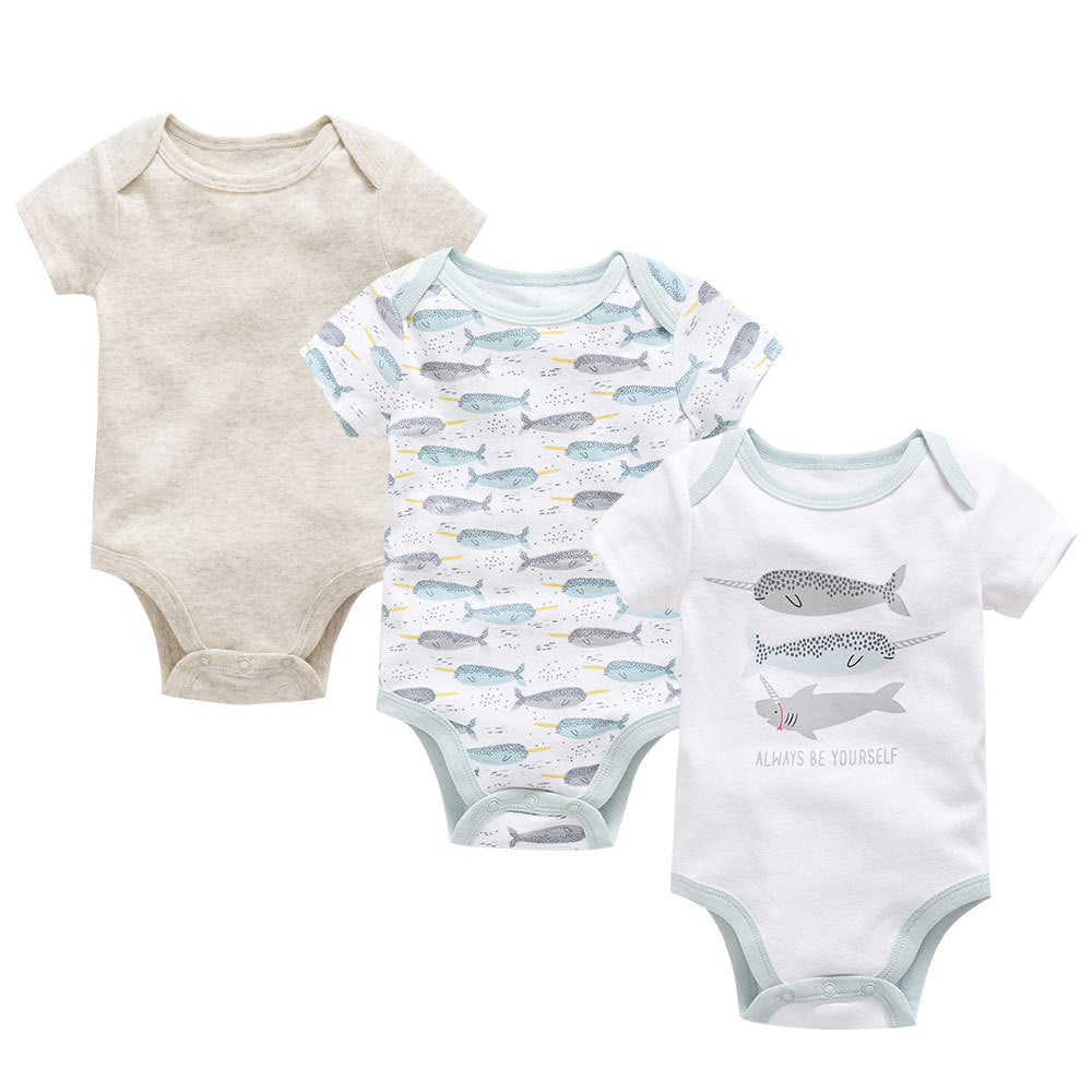 Three-piece baby clothes - Fish / 9 12M