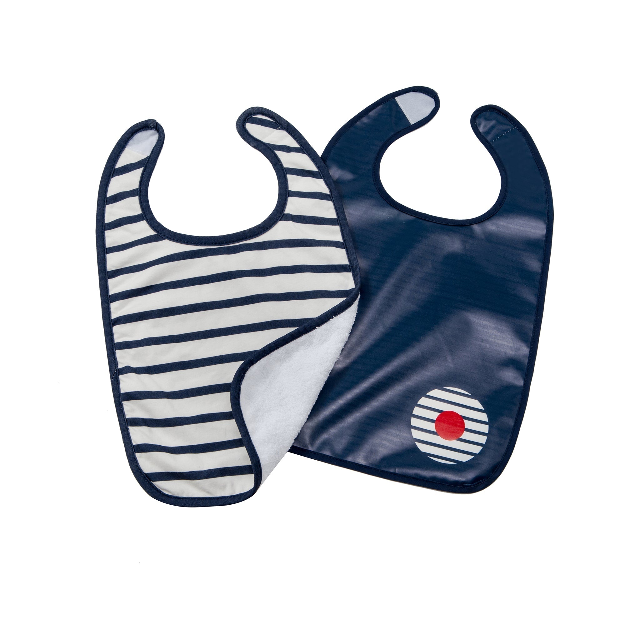Baby to Love Cotton Jersey Bibs 2 Pack - Blue Stripes - Bib / Placemat