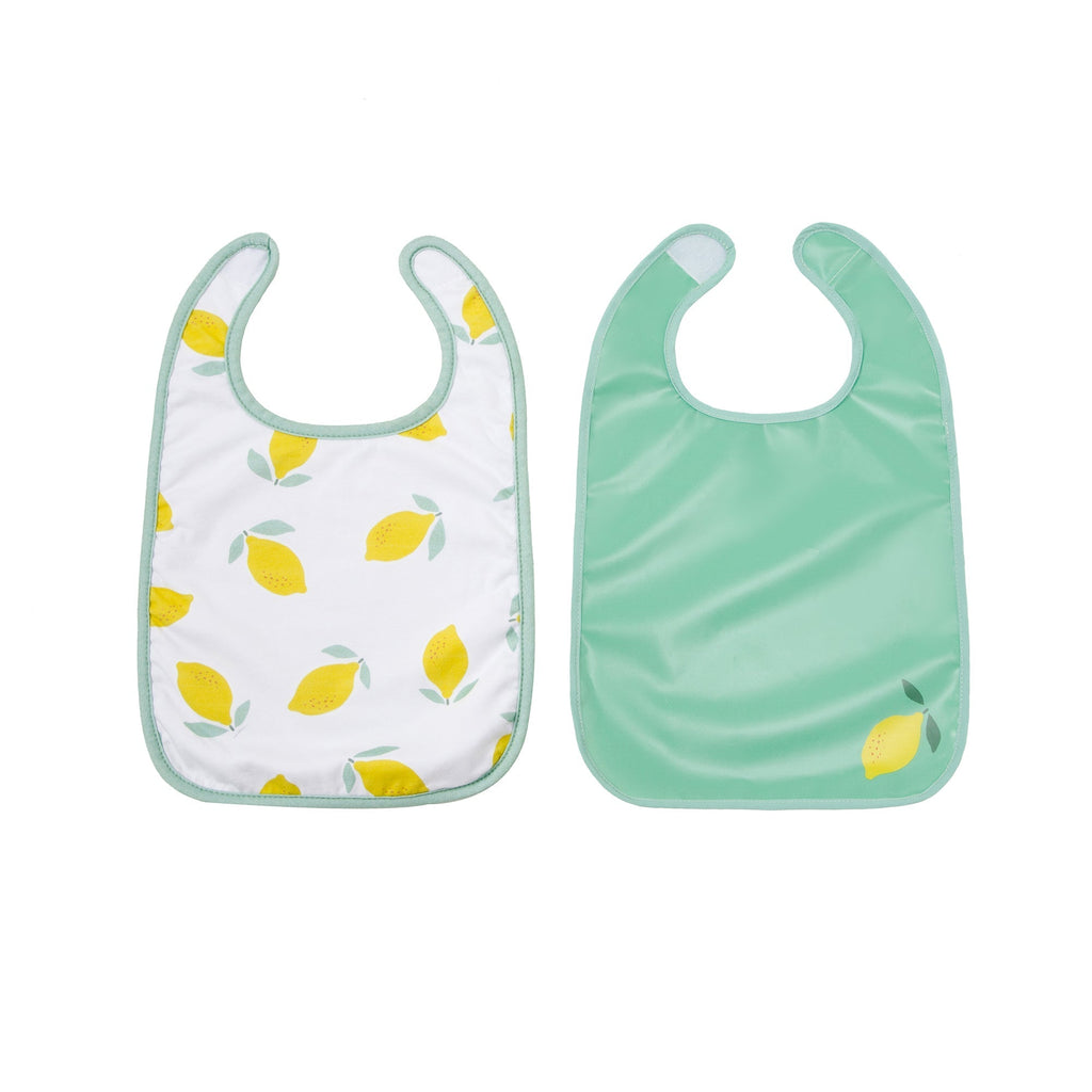 Baby to Love Cotton Jersey Bibs 2 Pack - Happy Lemon - Bib / Placemat