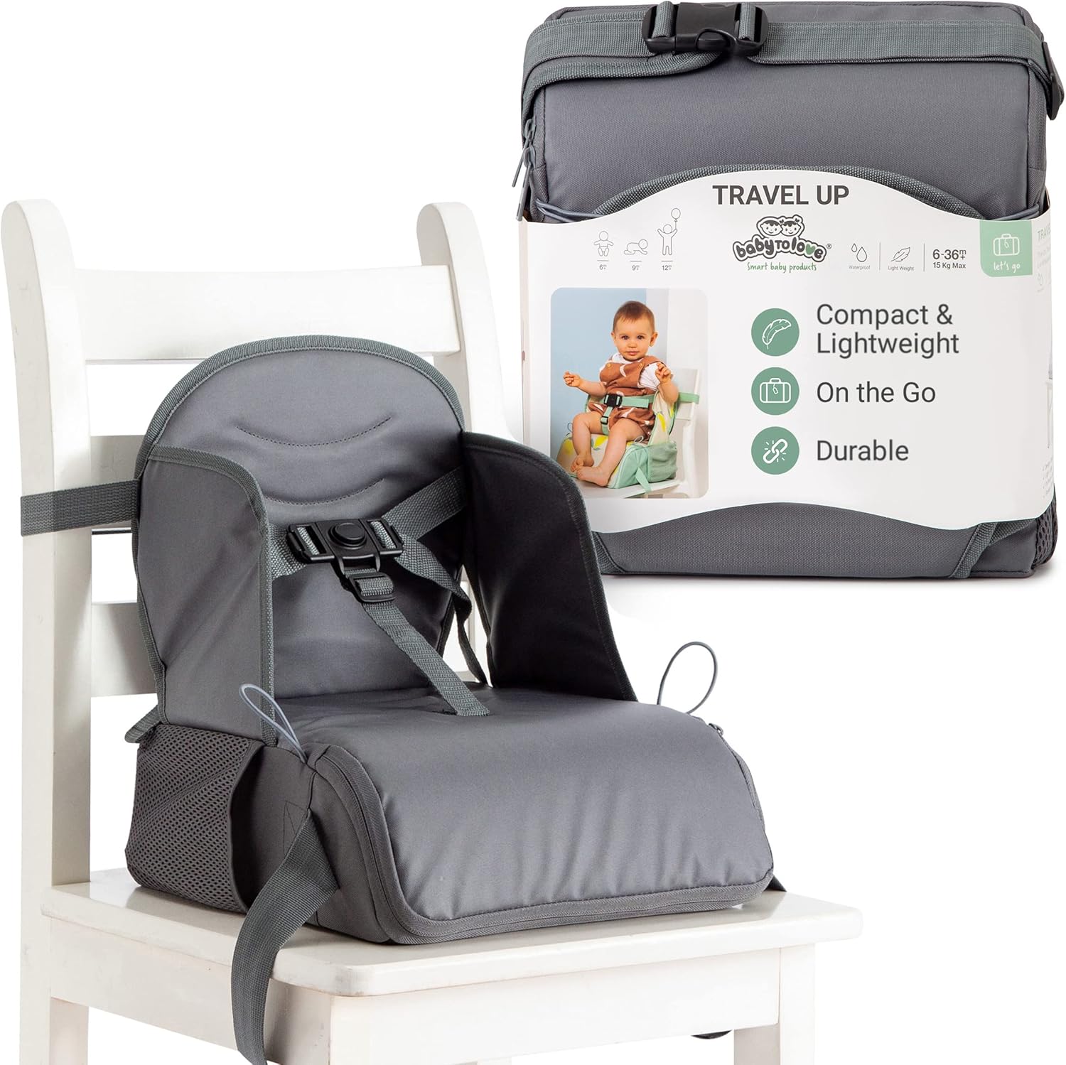 Baby to Love Travel Up Backpack Chair & Booster Seat - Anthracite - Booster Seat