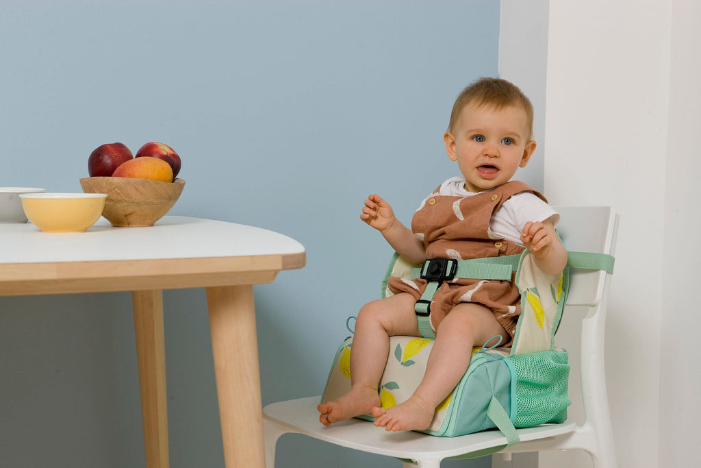 Baby to Love Travel Up Backpack Chair & Booster Seat - Happy Lemon - Booster Seat