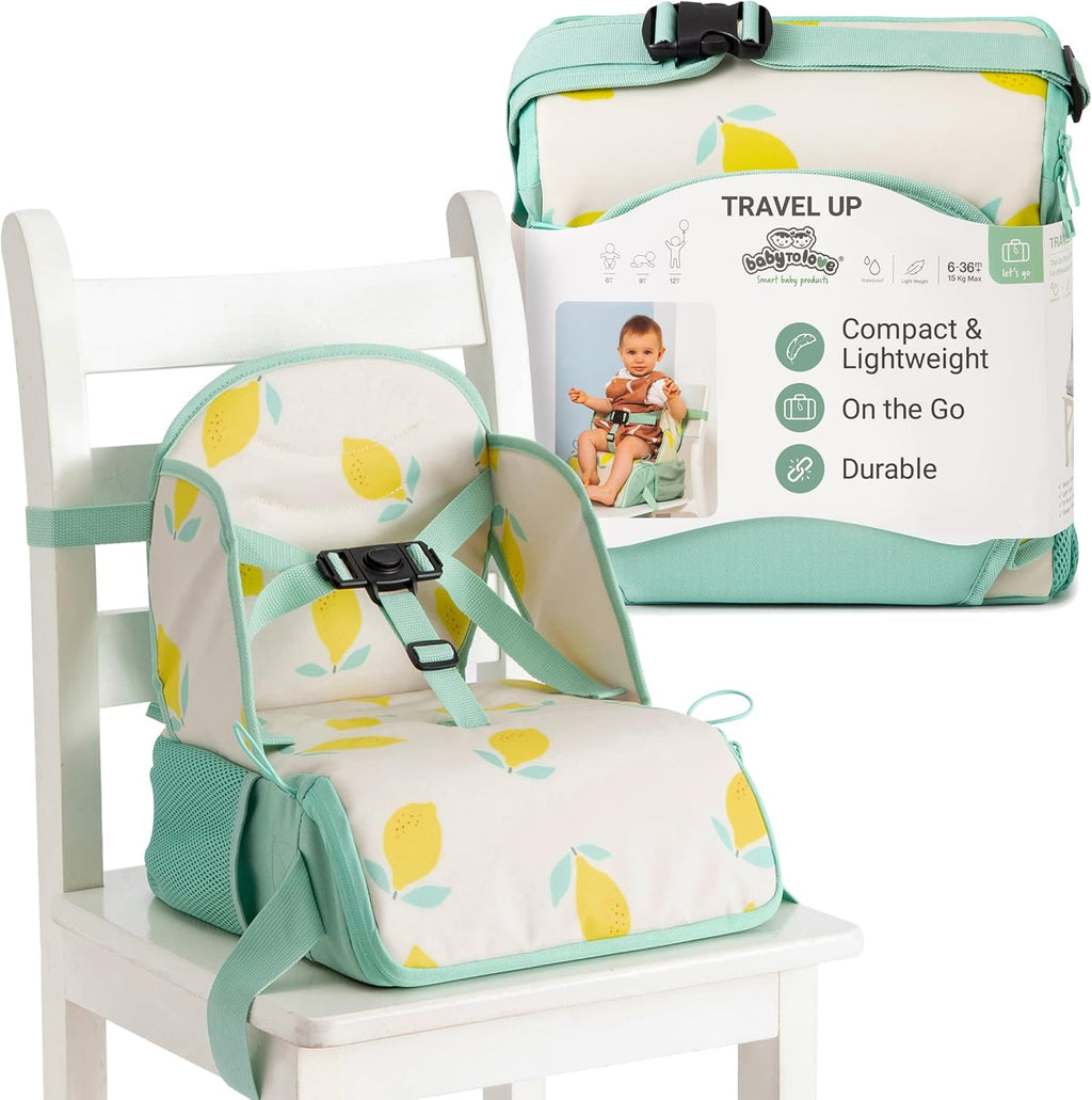 Baby to Love Travel Up Backpack Chair & Booster Seat - Happy Lemon - Booster Seat