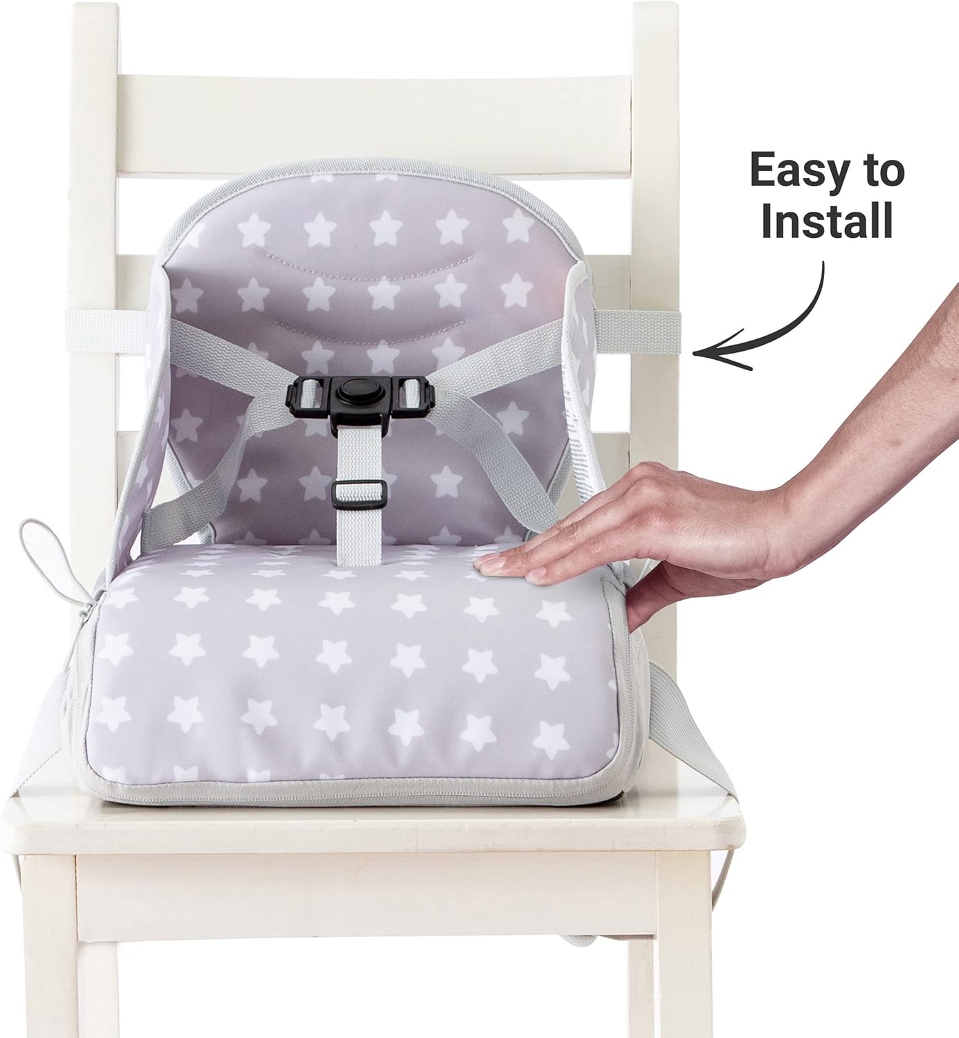 Baby to Love Travel Up Backpack Chair & Booster Seat - White Stars - Booster Seat