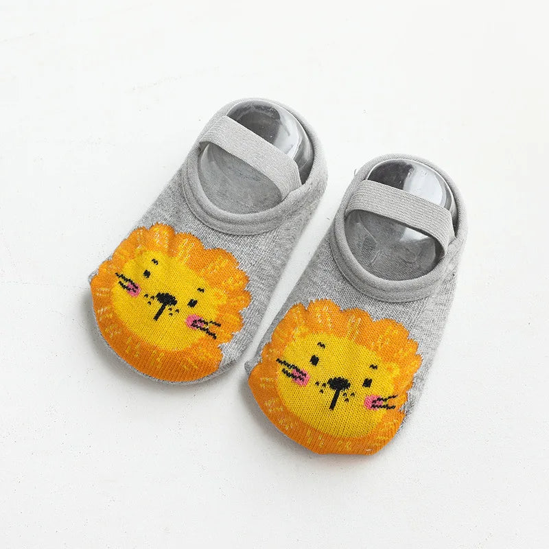 Spring Anti Slip Baby Socks Toddler Kids Floor Socks with Rubber Soles Autumn Newborn Baby Boy Girl Cartoon Cute Ball