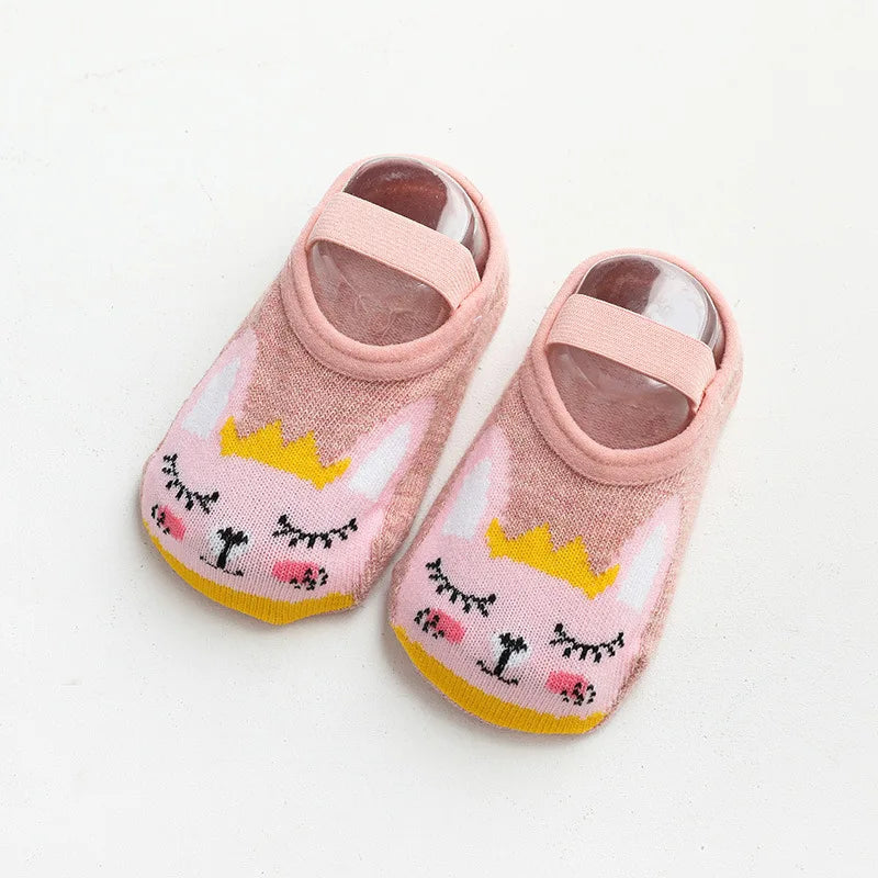 Spring Anti Slip Baby Socks Toddler Kids Floor Socks with Rubber Soles Autumn Newborn Baby Boy Girl Cartoon Cute Ball