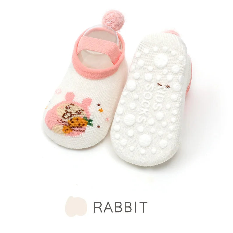 Spring Anti Slip Baby Socks Toddler Kids Floor Socks with Rubber Soles Autumn Newborn Baby Boy Girl Cartoon Cute Ball