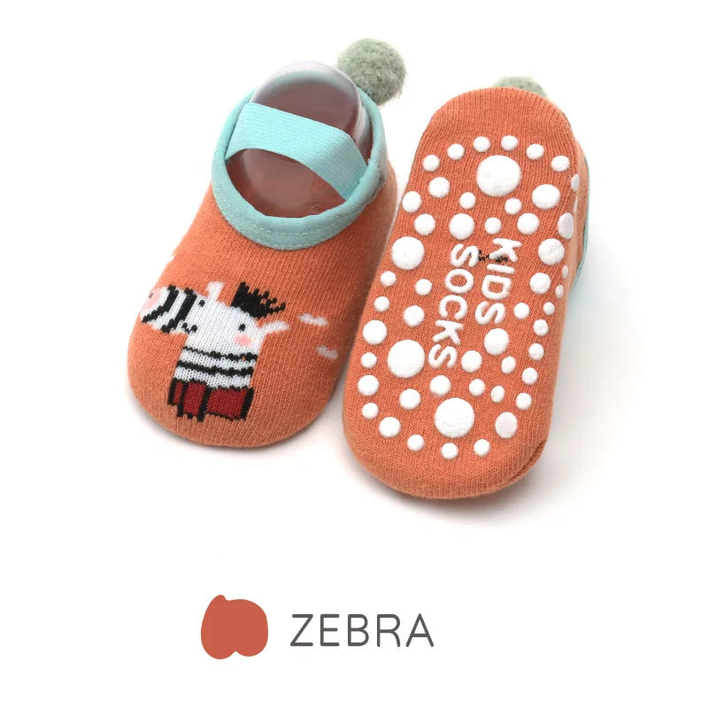 Spring Anti Slip Baby Socks Toddler Kids Floor Socks with Rubber Soles Autumn Newborn Baby Boy Girl Cartoon Cute Ball