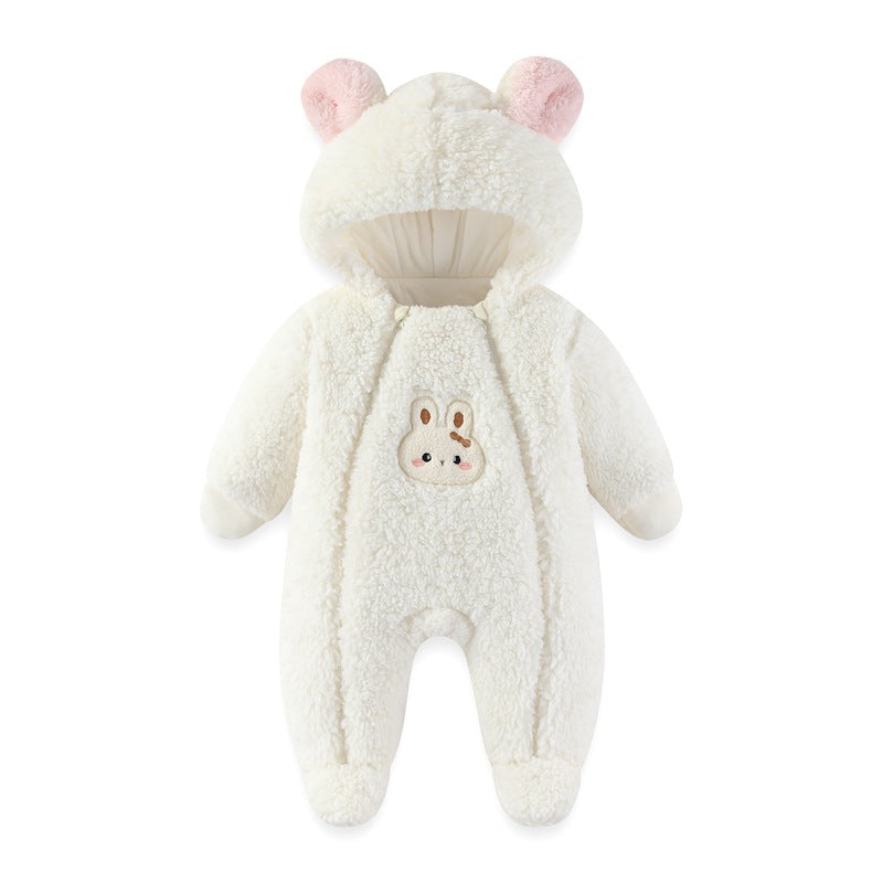 Winter Clothes Thickened Cotton Baby Clothes Infant Autumn And Winter Set - White Little Rabbit / 59cm