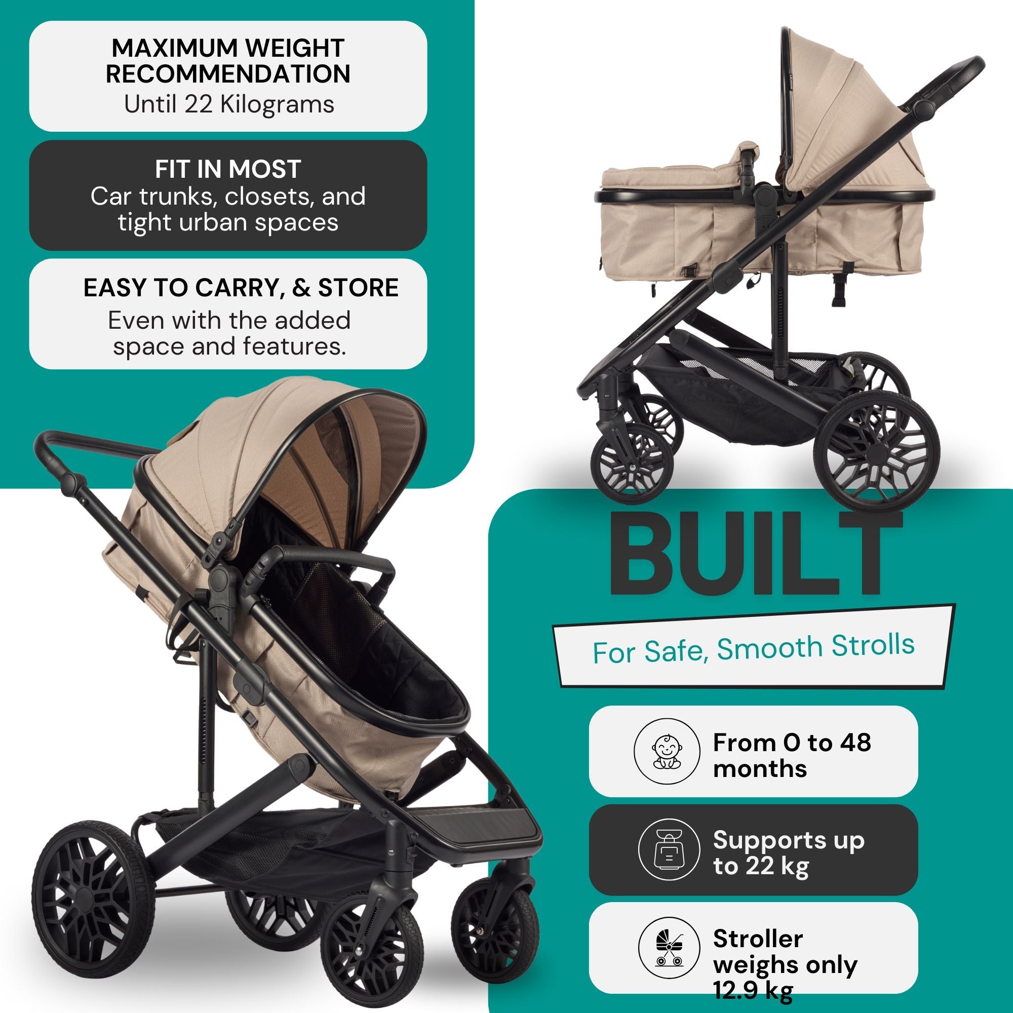 Lejoux Avant Baby Pram Stroller Carrycot Pushchair 0 Months+
