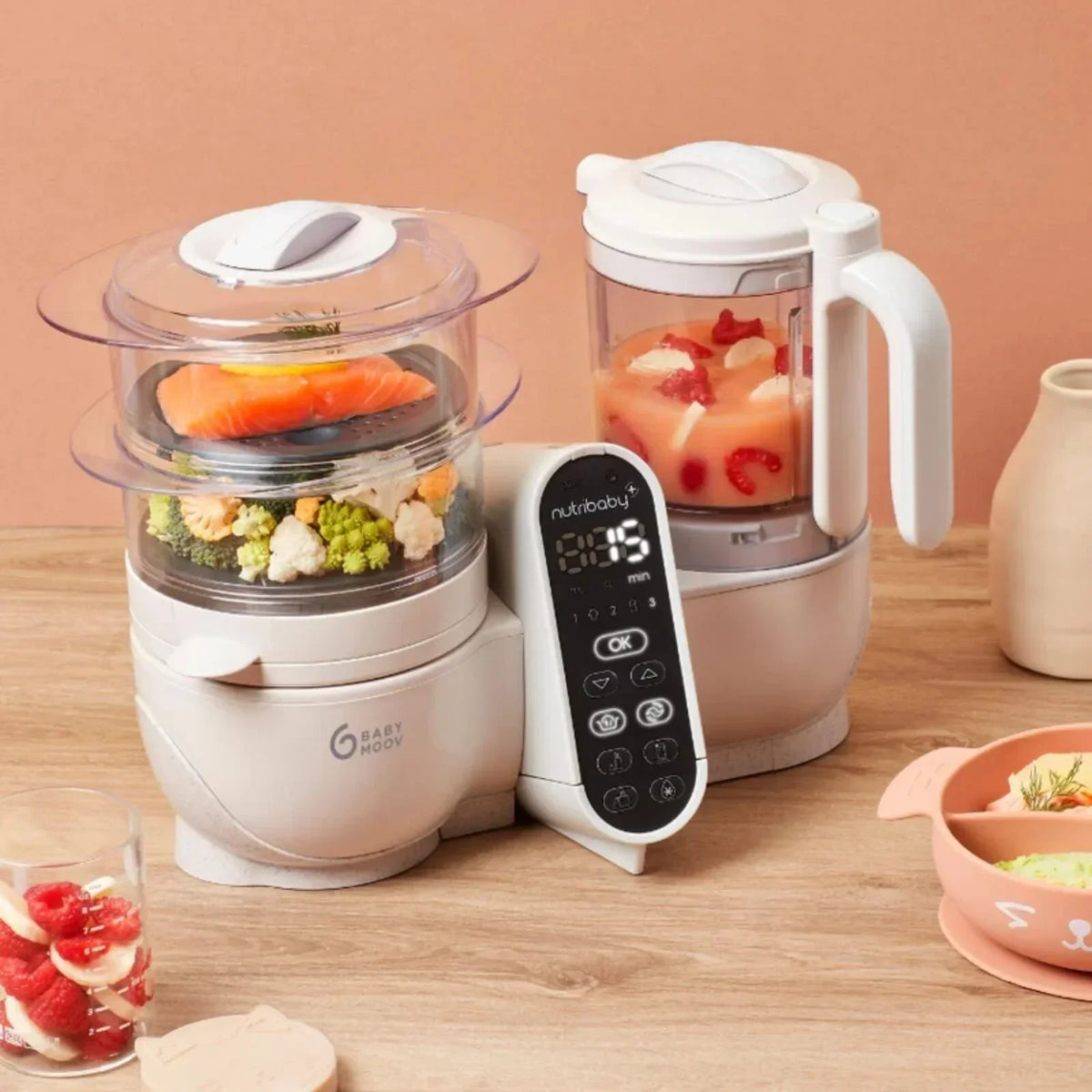 Babymoov Nutribaby (+) 6-in-1 Baby Food Maker - Mineral - Steamers & Blenders & Warmers