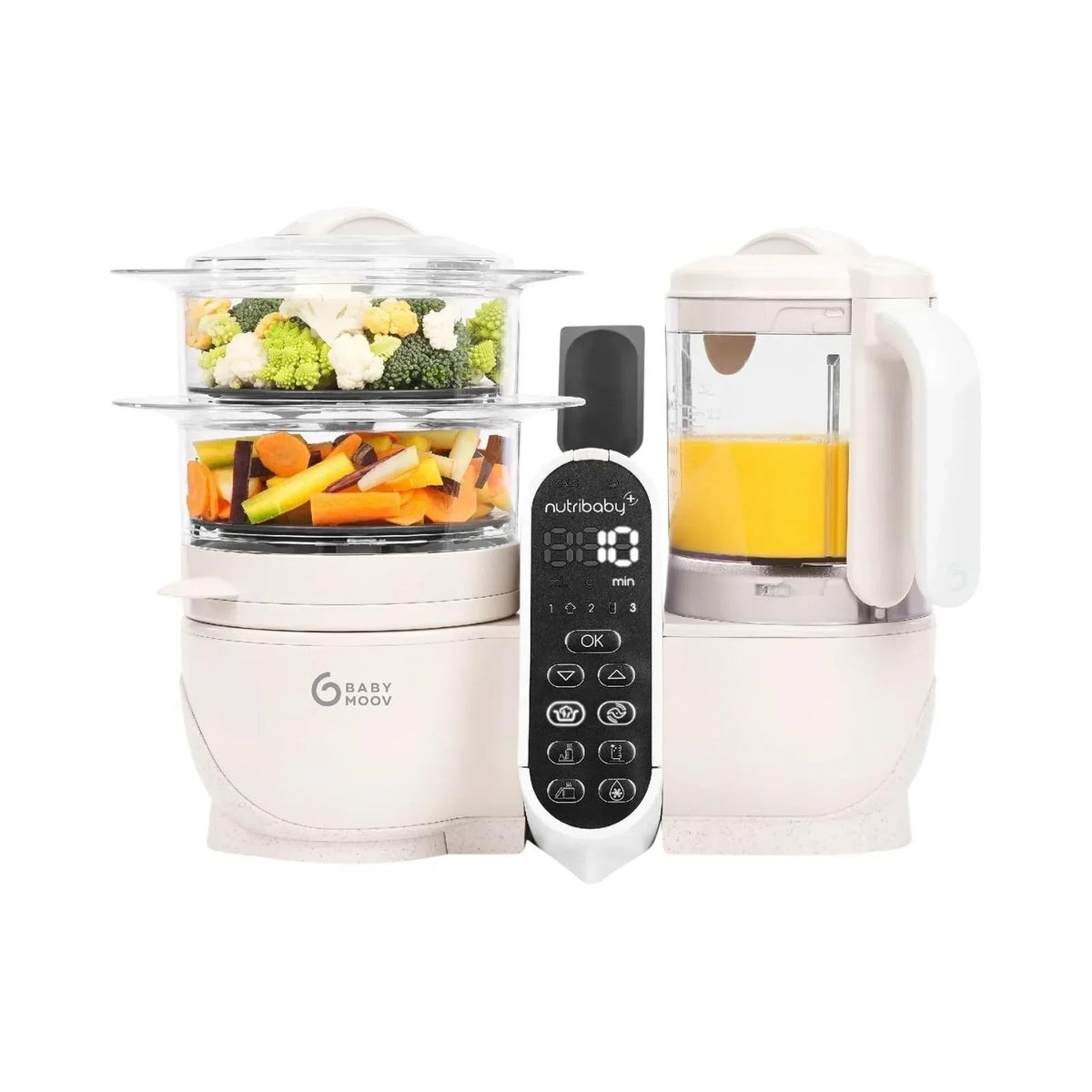 Babymoov Nutribaby (+) 6-in-1 Baby Food Maker - Mineral - Steamers & Blenders & Warmers
