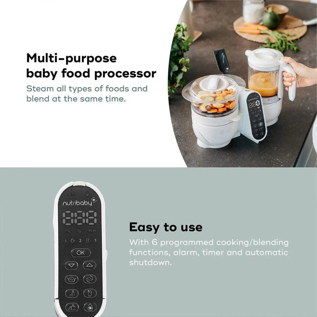 Babymoov Nutribaby (+) 6-in-1 Baby Food Maker - Mineral - Steamers & Blenders & Warmers