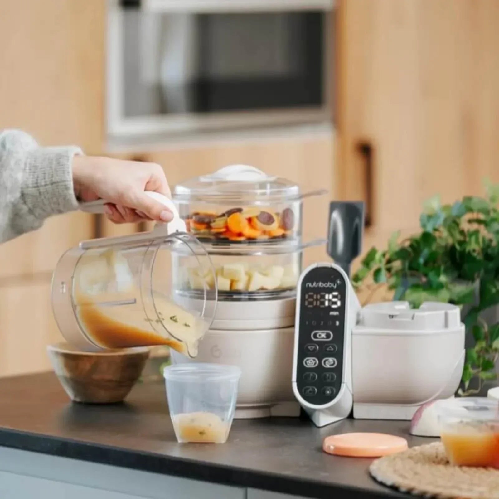 Babymoov Nutribaby (+) 6-in-1 Baby Food Maker - Mineral - Steamers & Blenders & Warmers