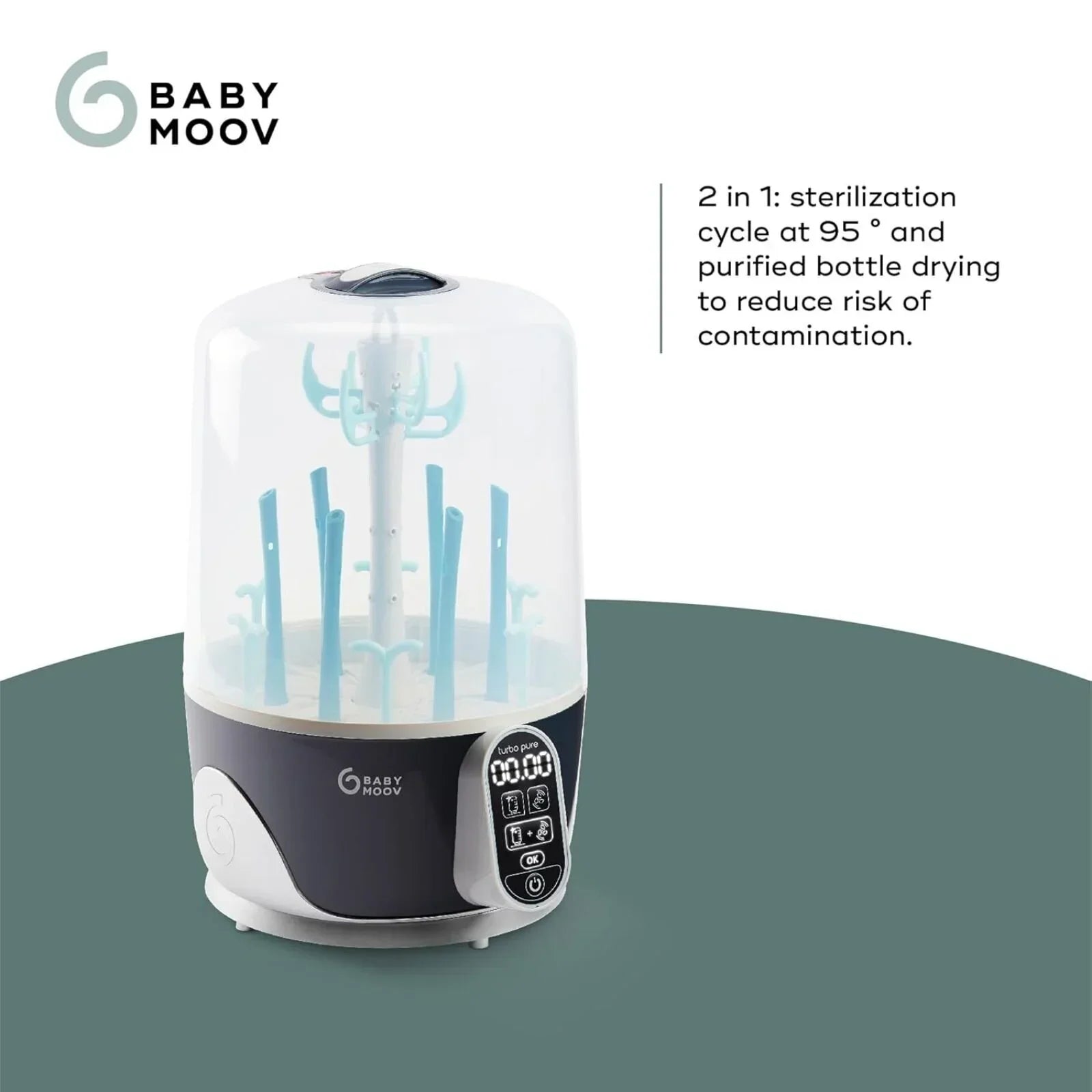 Babymoov Turbo Pure 3-in-1 Steriliser & Dryer & Purified Bottle Storage - Steriliser Units