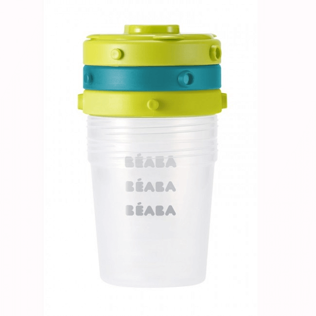 Beaba Set of 6 Food Conservation Storage Jars 60ml & 120ml – Blue/Neon - Food Container / Lunchbox