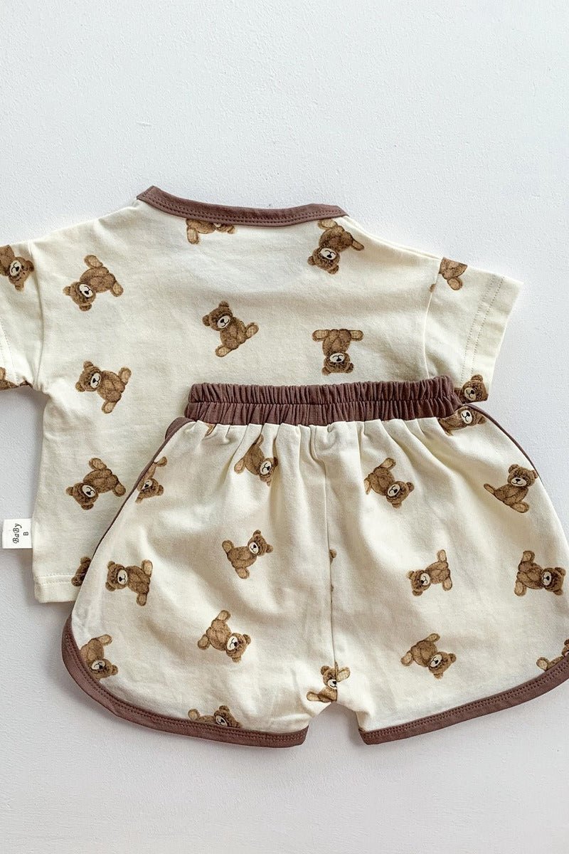 Bear 2 Piece T-Shirt & Shorts Set - Outfit Sets