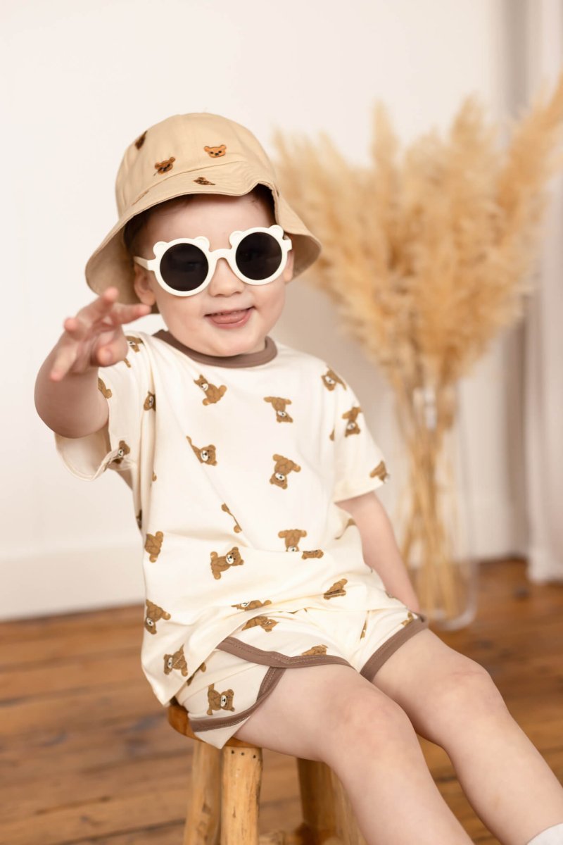 Bear 2 Piece T-Shirt & Shorts Set - Outfit Sets