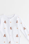 Bear Cotton Zip Sleepsuit One Piece - Sleepsuits