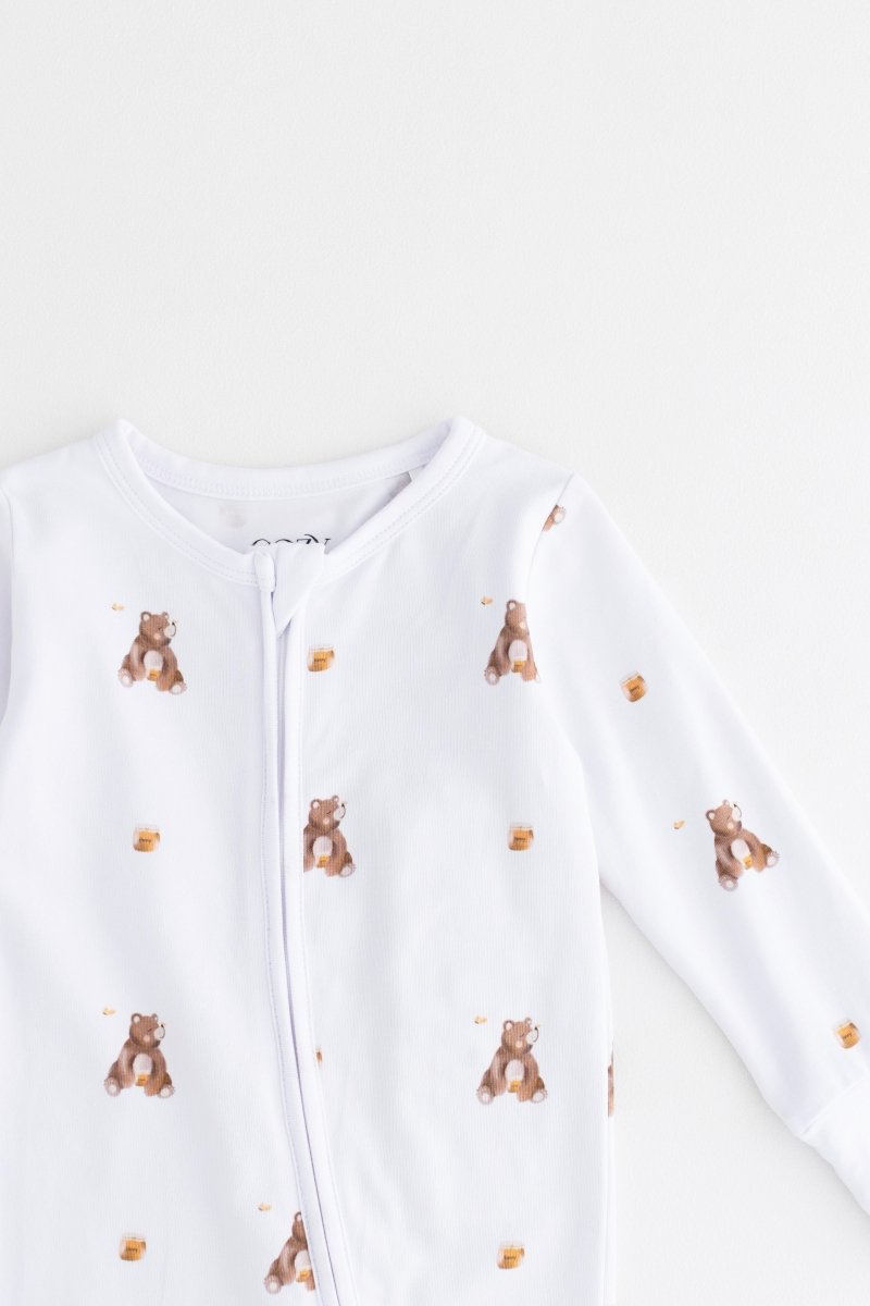 Bear Cotton Zip Sleepsuit One Piece - Sleepsuits