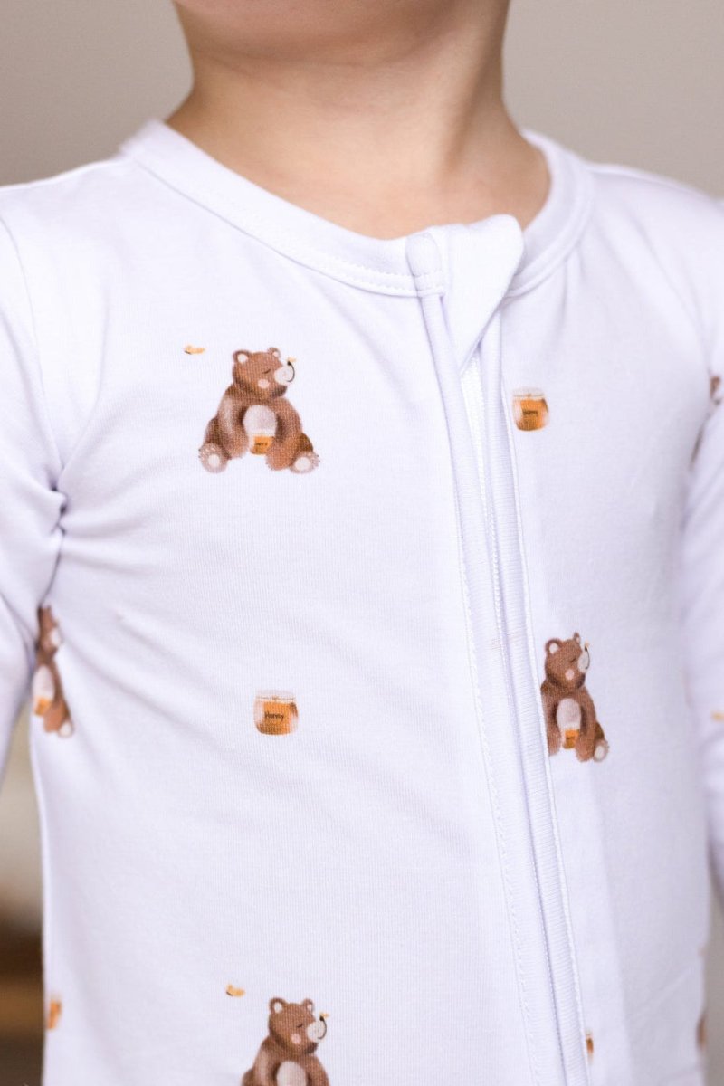 Bear Cotton Zip Sleepsuit One Piece - Sleepsuits