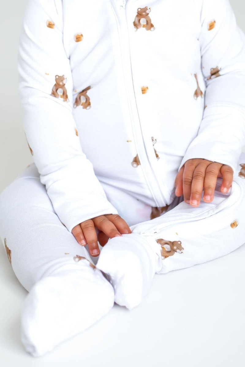 Bear Cotton Zip Sleepsuit One Piece - Sleepsuits