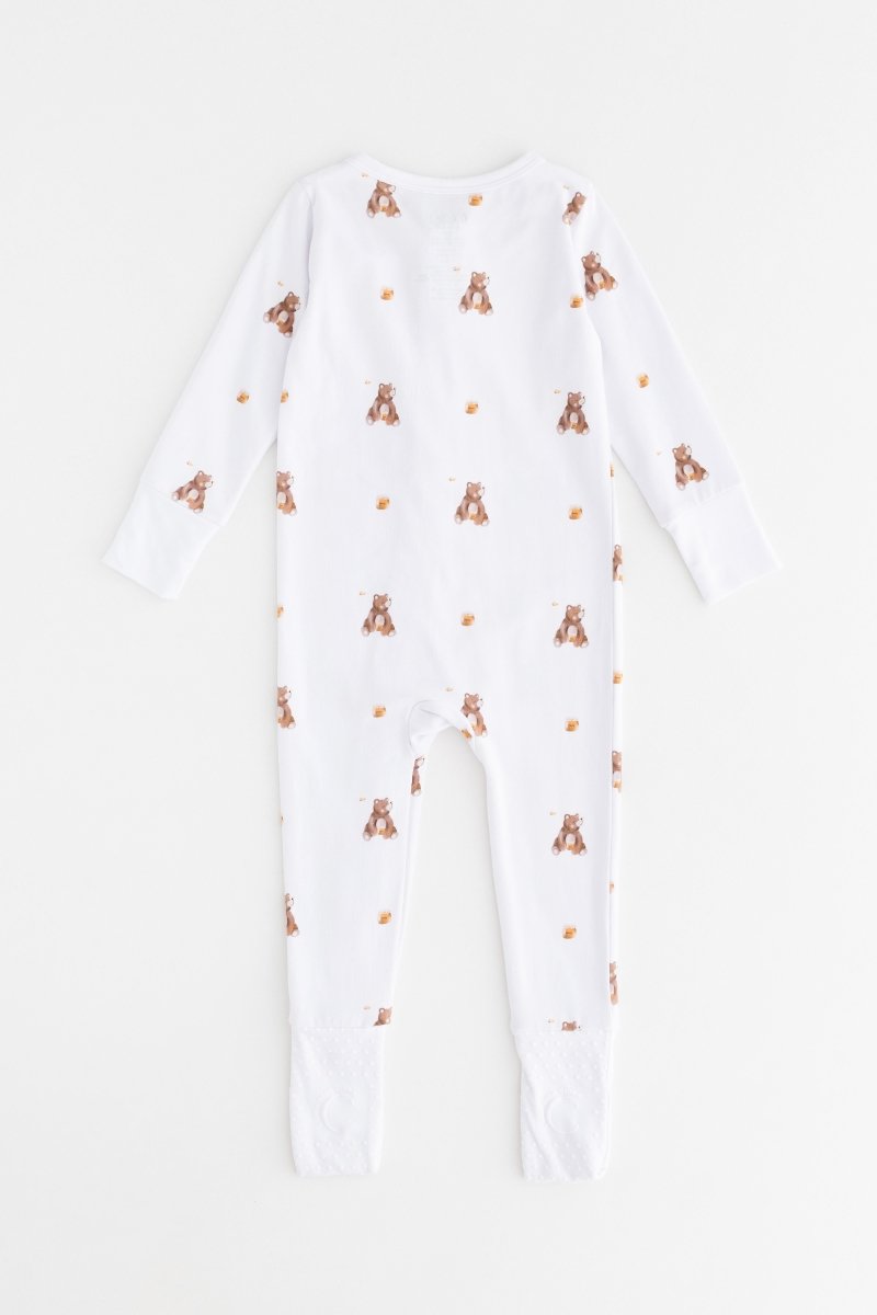 Bear Cotton Zip Sleepsuit One Piece - Sleepsuits