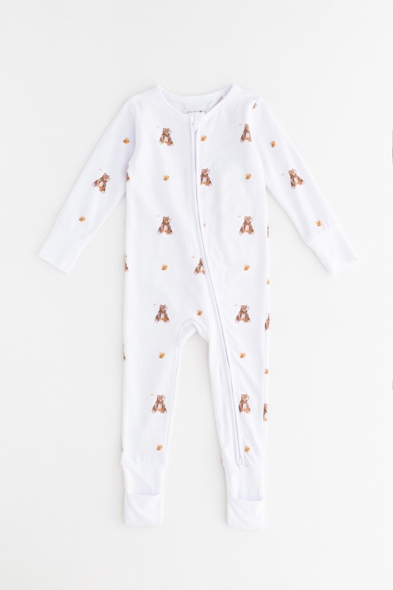 Bear Cotton Zip Sleepsuit One Piece - Sleepsuits