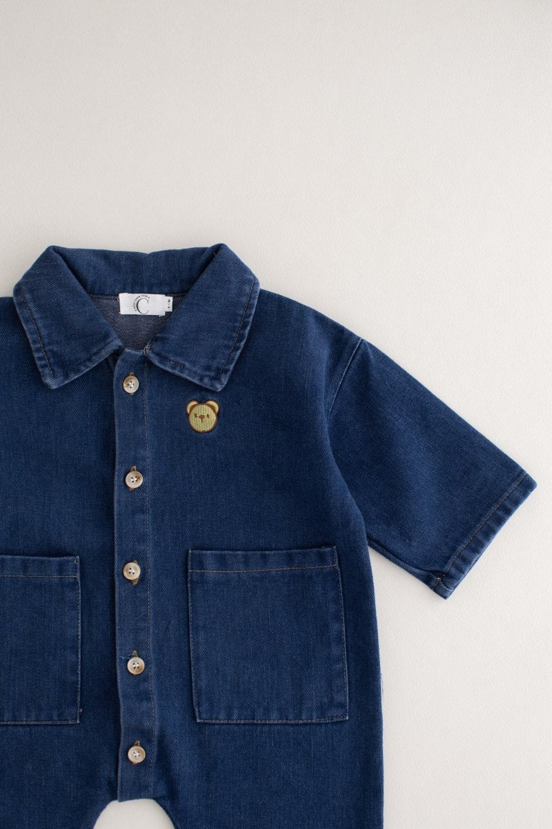 Bear Denim Piece Light or Dark Denim - Rompers