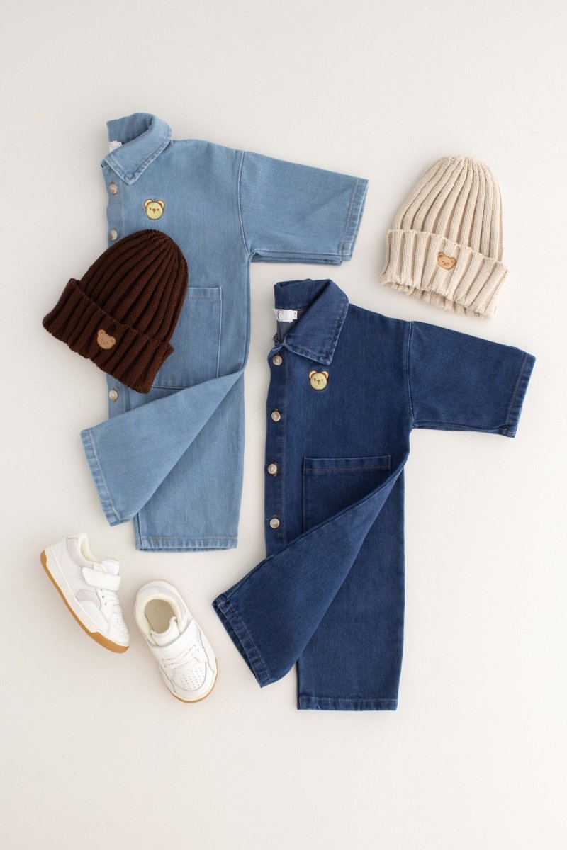 Bear Denim Piece Light or Dark Denim - Rompers