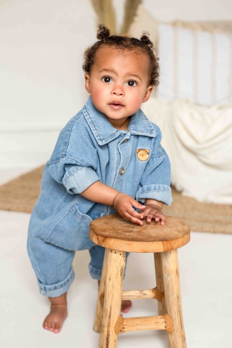 Bear Denim Piece Light or Dark Denim - Rompers