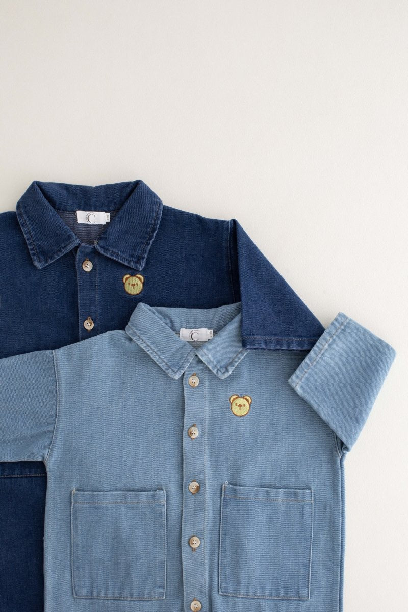 Bear Denim Piece Light or Dark Denim - Rompers