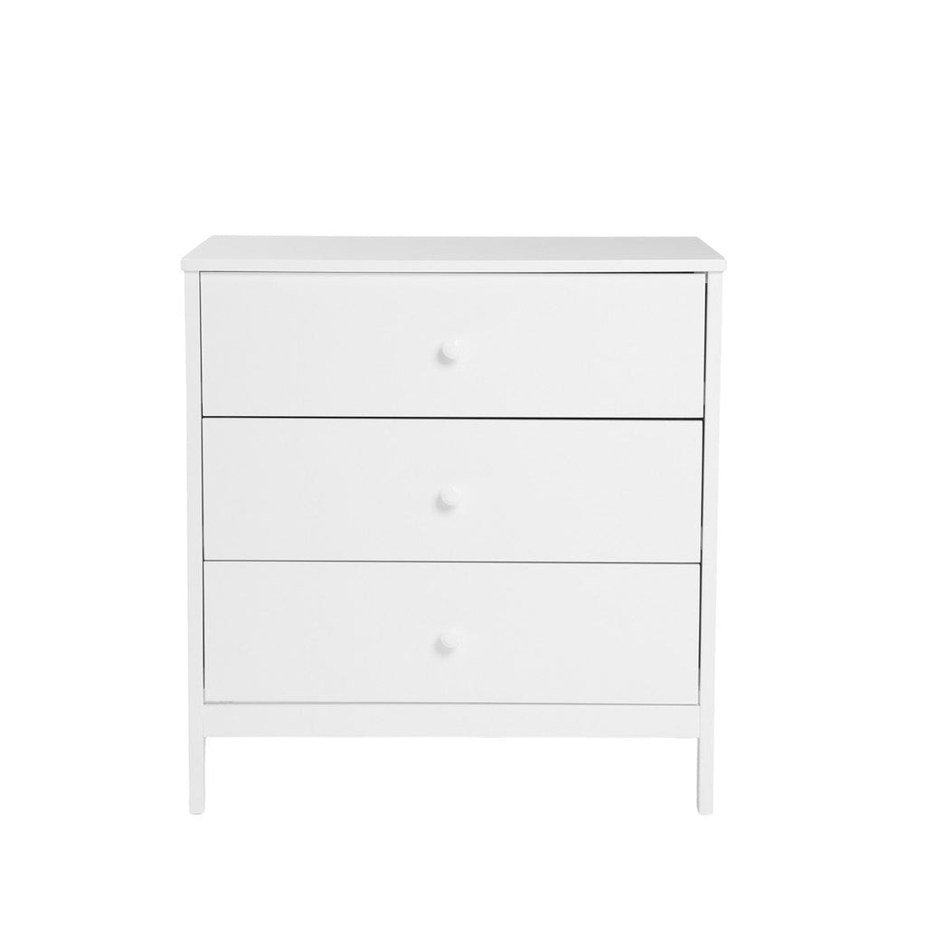 Bebe & Beyond Dreamer Cot Bed, Wardrobe & Changer Three Piece Nursery Furniture Set - White