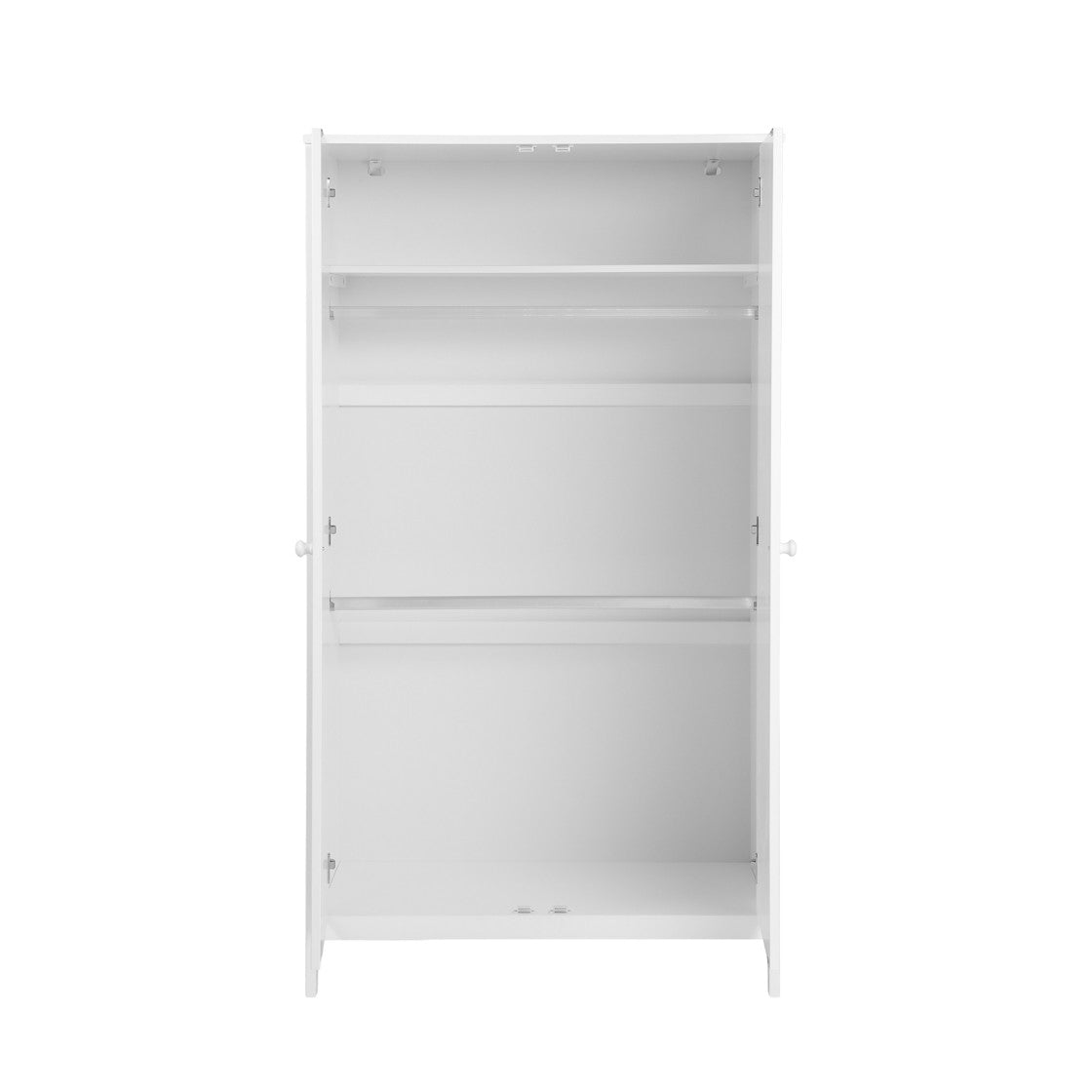Bebe & Beyond Dreamer Cot Bed, Wardrobe & Changer Three Piece Nursery Furniture Set - White