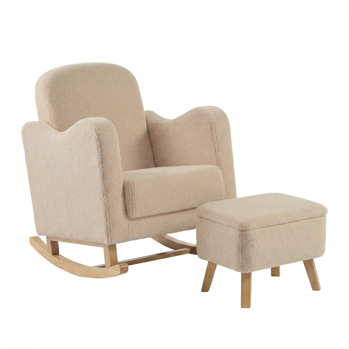 Bebe & Beyond Soother Nursing Chair & Stool - Oat Ted