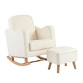 Bebe & Beyond Soother Nursing Chair & Stool - Off White Boucle