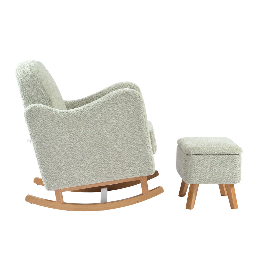 Bebe & Beyond Soother Nursing Chair & Stool - Sage Boucle