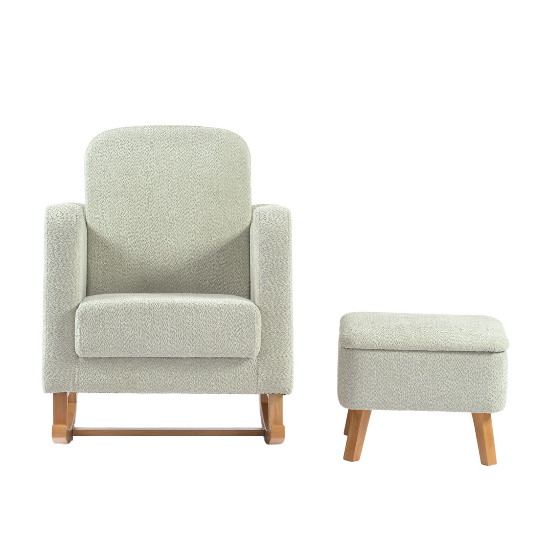 Bebe & Beyond Soother Nursing Chair & Stool - Sage Boucle - Nursing Chair