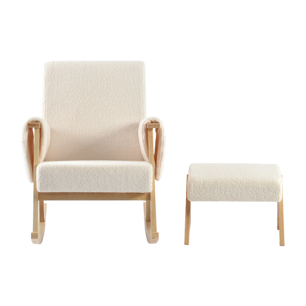 Bebe & Beyond Storyteller Nursing Chair & Stool - Off White Ted