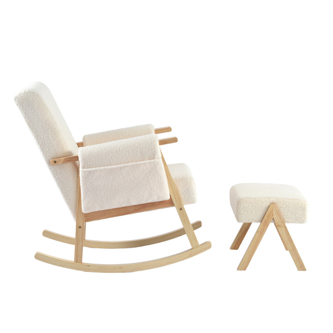 Bebe & Beyond Storyteller Nursing Chair & Stool - Off White Ted - Nursing Chair