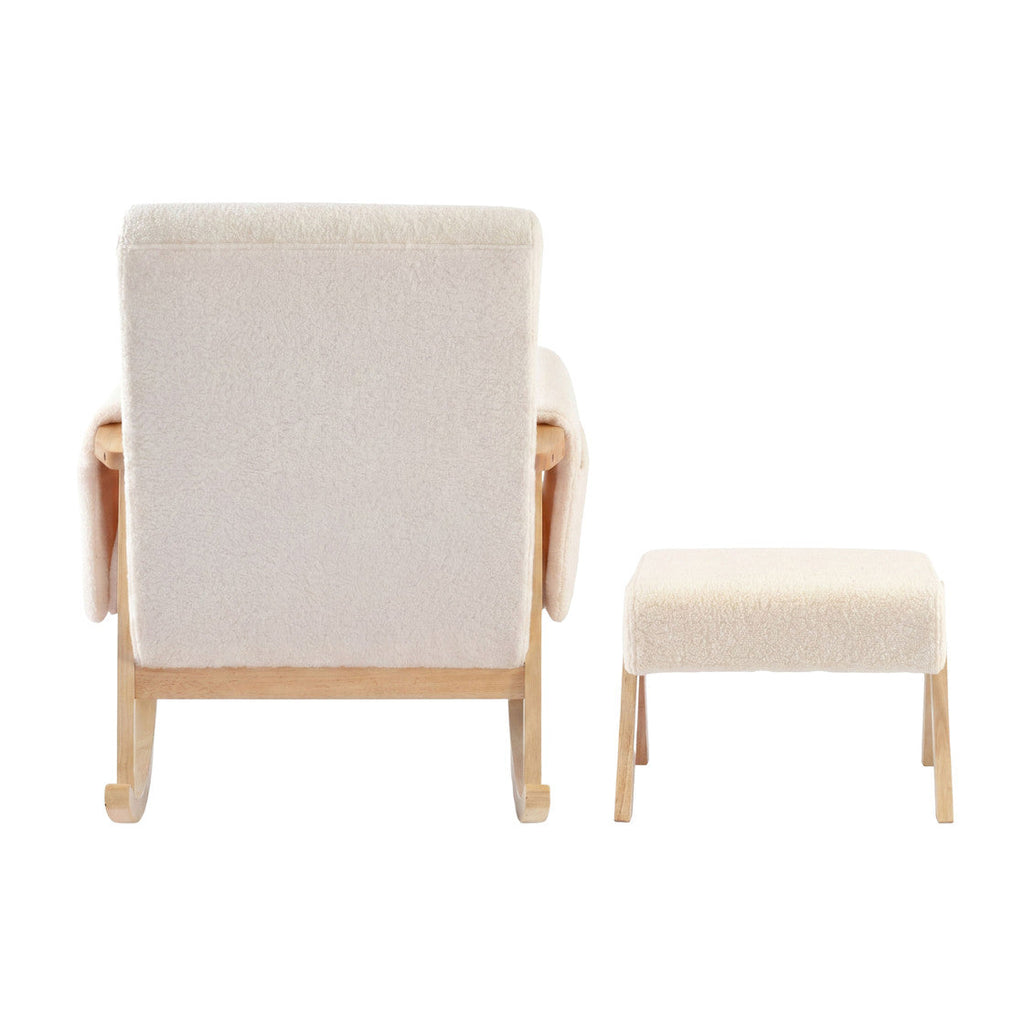 Bebe & Beyond Storyteller Nursing Chair & Stool - Off White Ted - Nursing Chair