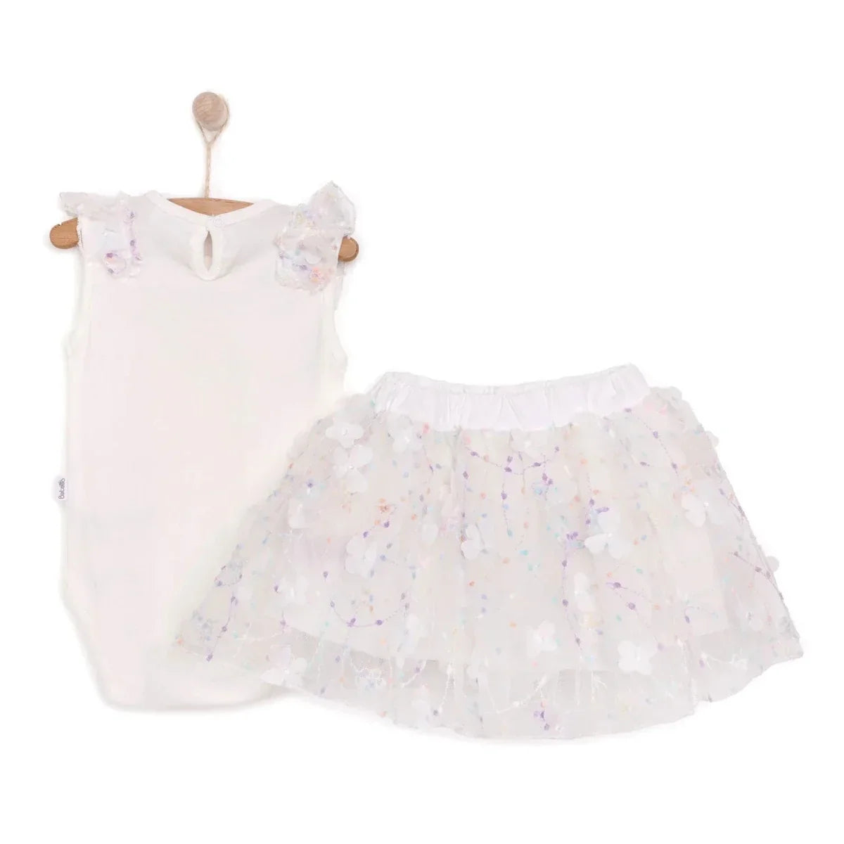 Bebetto Cute Fairy Girl Blouse - Skirt - Ecru - Baby Top & Skirt Sets
