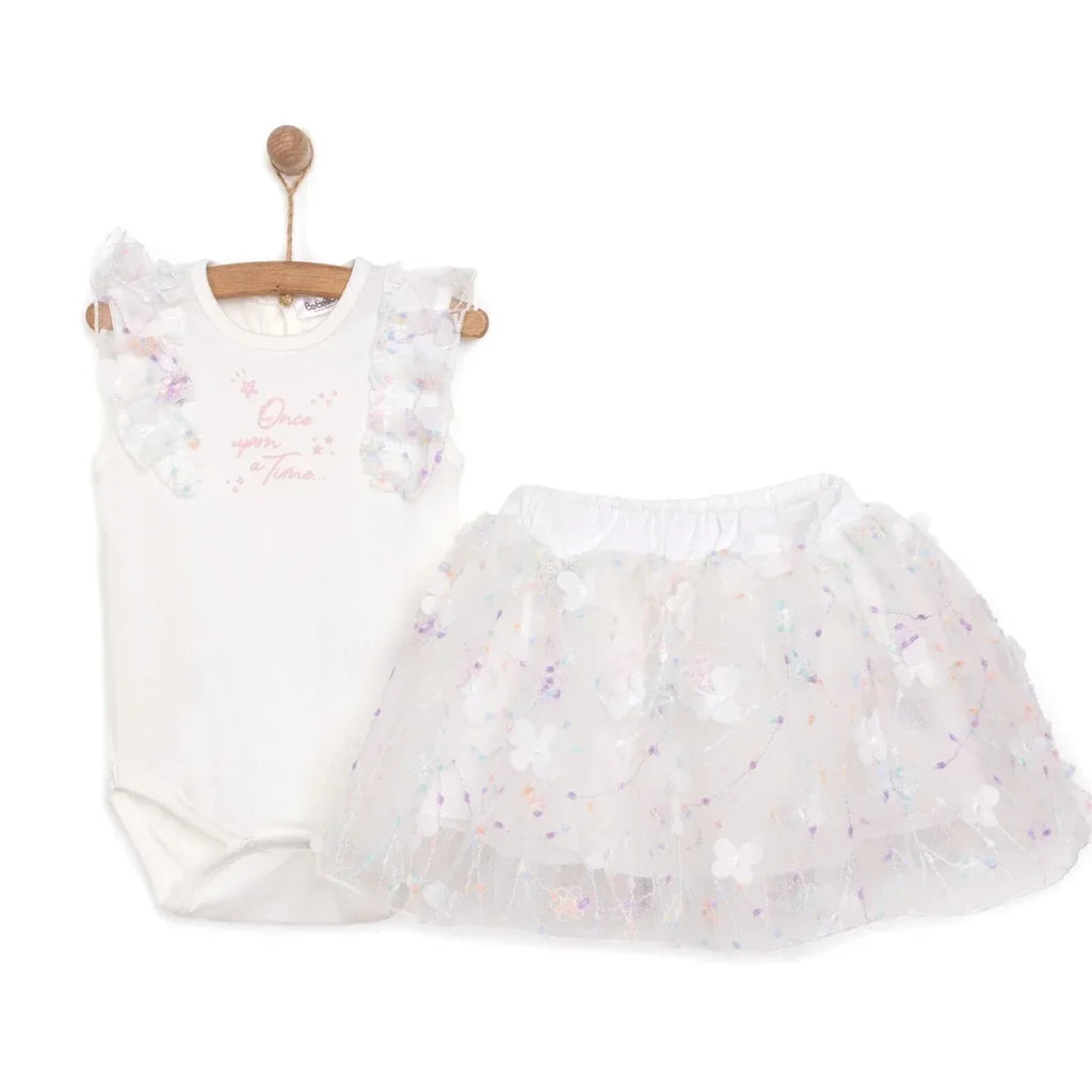 Bebetto Cute Fairy Girl Blouse - Skirt - Ecru - Baby Top & Skirt Sets