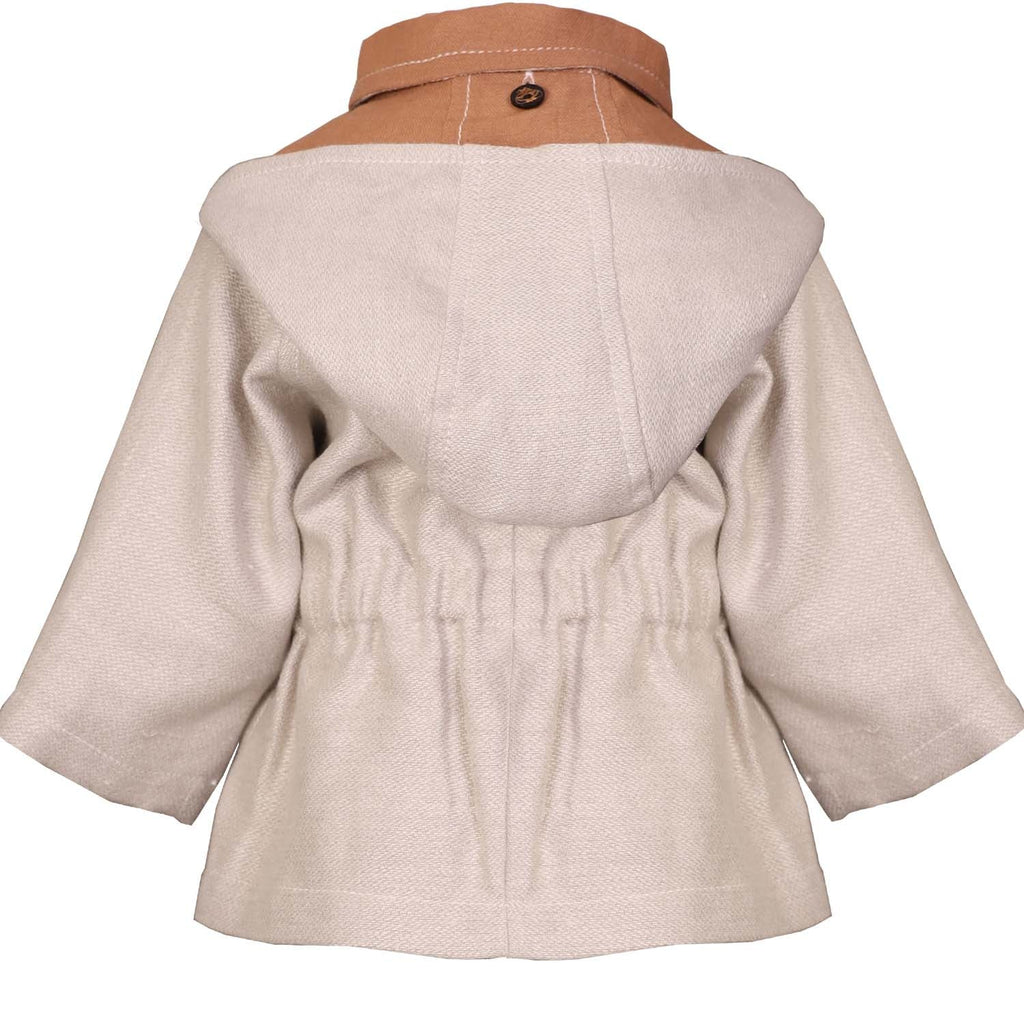 Beige Baby Jacket with Hood - Jacket