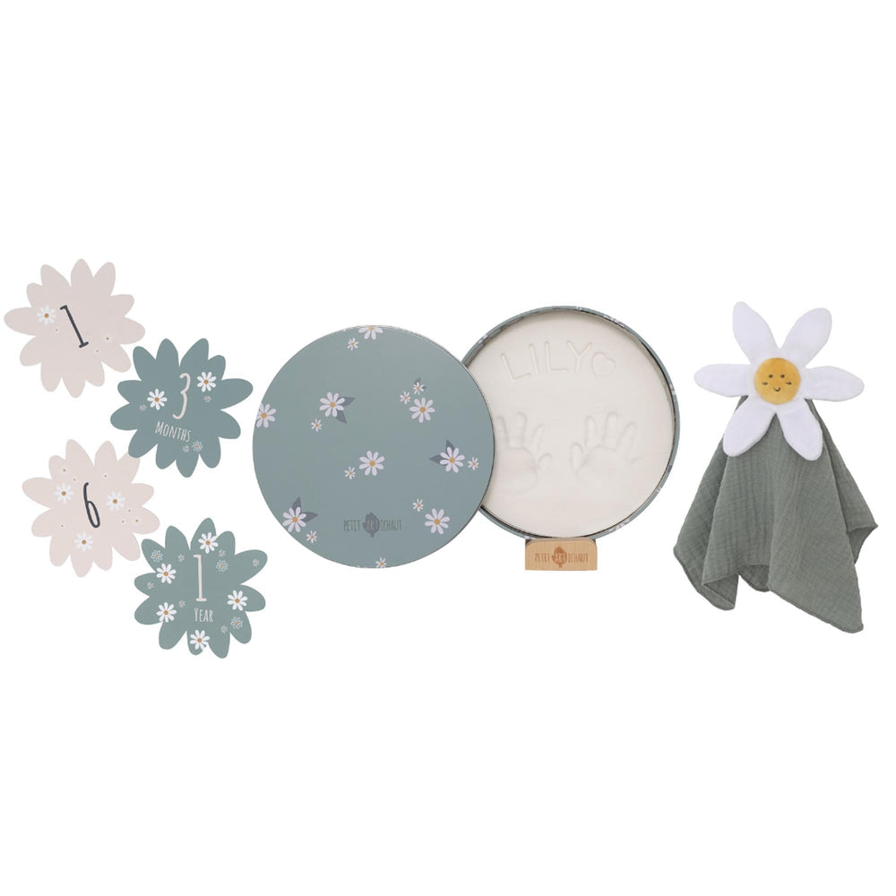 Petit Artichaut Baby Birth Keepsake Set - Daisy Blue
