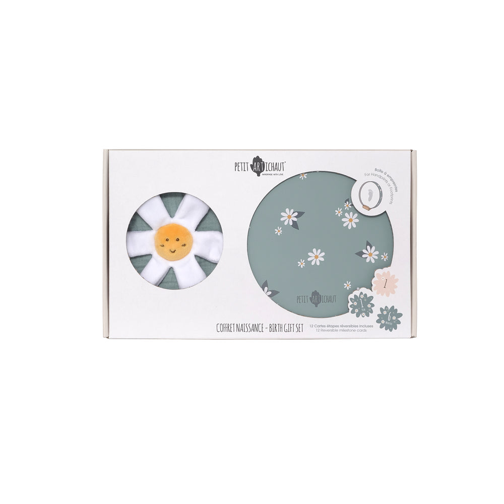 Petit Artichaut Baby Birth Keepsake Set - Daisy Blue