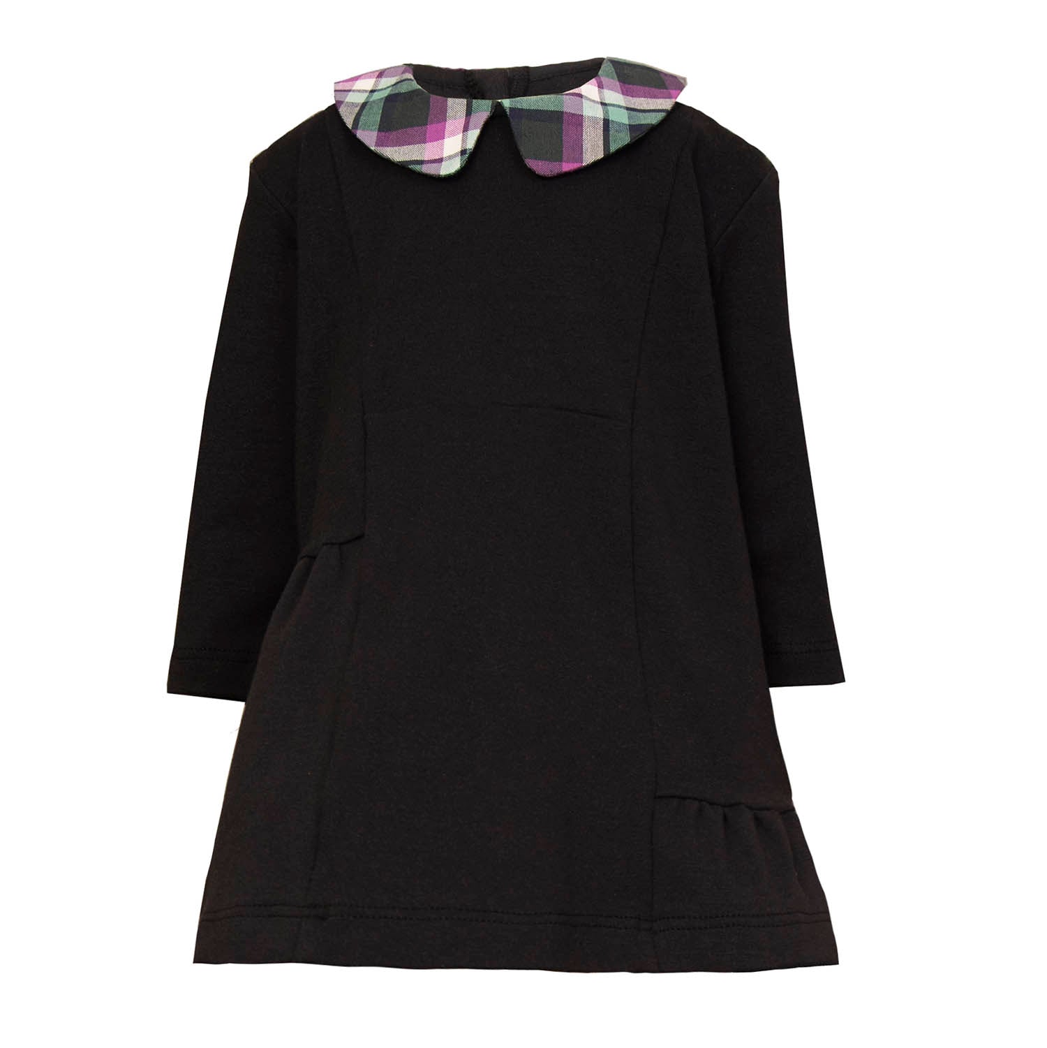 Black Baby Dress with Tartan Detail - 68 / 6 mths - Dress