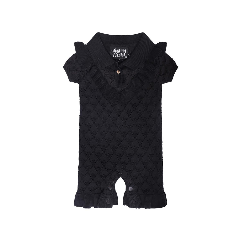 Black Baby Knitted Onesie - 68 / 6 mths - Bodysuit