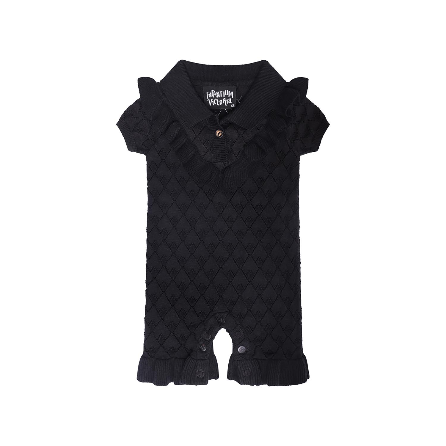 Black Baby Knitted Onesie - 68 / 6 mths - Bodysuit