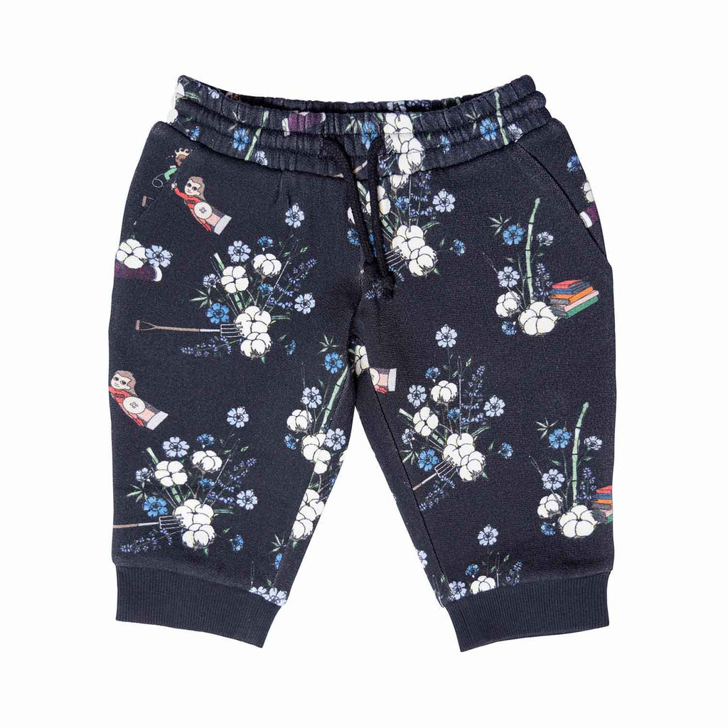 Black Floral Baby Pants - 68 / 6 mths - Pants
